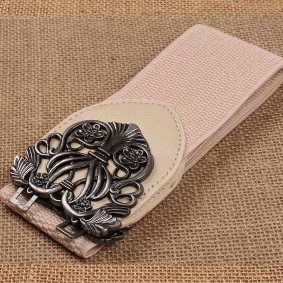 Ceinture large élastiquée camel - La Fée Maraboutée