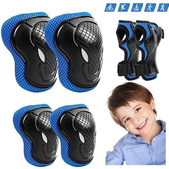 Protections Enfant 6en1 - Genouillères, Coudières, Poignets Pour Skate