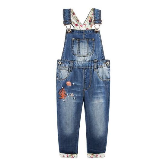 KIDSCOOL SPACE Salopette di Jeans Strappati per Bambini