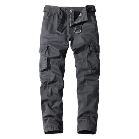 Pantalon Cargo Homme Slim Taille Élastique - Jeans Élastique Multi-Poches, Confortable Pour Randonnée Et Travail