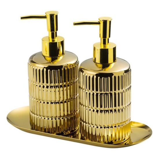 1 Ensemble de bouteilles pressantes en céramique de shampoings pour salle de bain distributeur de savon accessoire salle de bain