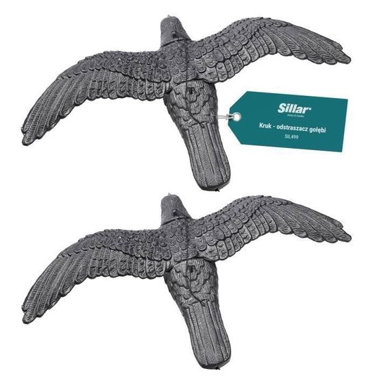 Épouvantail à Pigeons Relaxdays | Lot De 3 Corbeaux En Plastique Noir | Pour Jardin, Balcon, Toit - 2