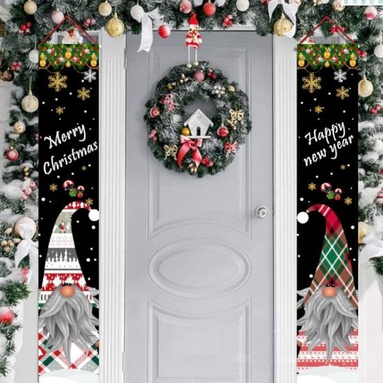 Bannière De Porte Joyeux Noël - Lot De 2 Pièces - Décoration Extérieure Et Intérieure Pour Maison, Appartement, Fêtes