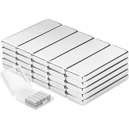 100 Mini Aimants Néodyme 4x1 Mm - Puissants, Triple Revêtement Nickel - Pour Tableau, Frigo, Bricolage