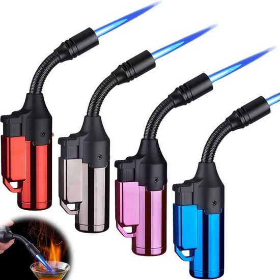 WANBRO Lot de 3 briquets de poche à double jet coupe-vent - Gaz butane rechargeable - Mini briquets de poche pour bougie, cuisinière, cadeau pour homme et femme (sans gaz WANBRO Lot de 3 briquets de poche à double jet coupe-vent - Gaz butane rechargeable - Mini briquets de poche pour bougie, cuisinière, cadeau pour homme et femme (sans gaz