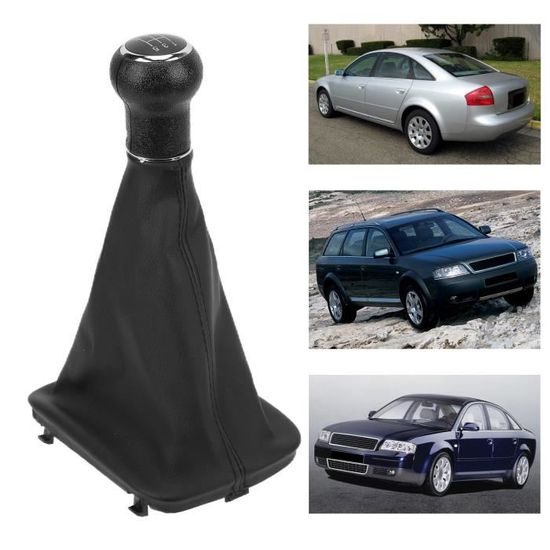 Pommeau De Levier De Vitesse 5 Vitesses Pour Peugeot 207 307 308 - Cuir Synthétique + Soufflet - Noir - 2