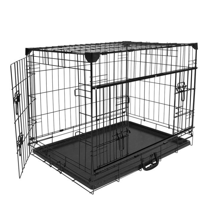 Meilleurs prix pour DUVO+ Cage Fer Ninja Edition avec porte coulissante 76 x 53 x 61 cm - 9,3 kg - Noir - Pour chien