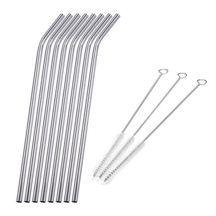 Pailles réutilisables Bent Drinking Sucker, Silver