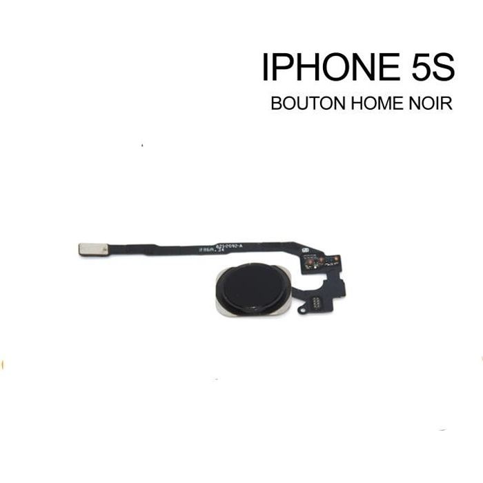 BOUTON HOME + NAPPE COMPLET IPHONE 5S Couleur Noir