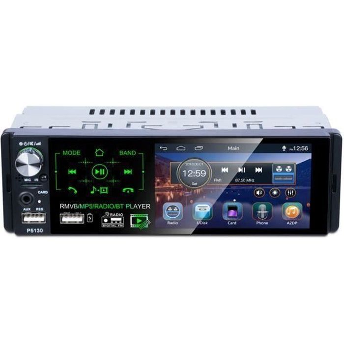 Autoradio Bluetooth Voiture Lecteur MP3 MP5 Multimédia Tactile 1080P Récepteur Radio FM AM RDS Stéréo