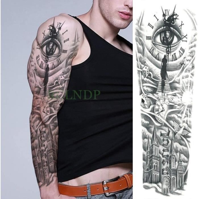 3pcsWaterproof Autocollant Ange Fleur Plein Bras De Tatouage De Grande Taille De Tatouage Hommes Et Femmes 3pcs-11718