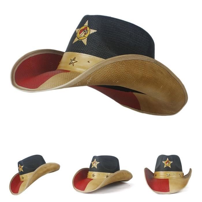 Blue Ji -Chapeau de Cowboy avec corde coupe vent pour hommes, casquette de plage Jazz, style Western Sombrero Hombre, 20 styles