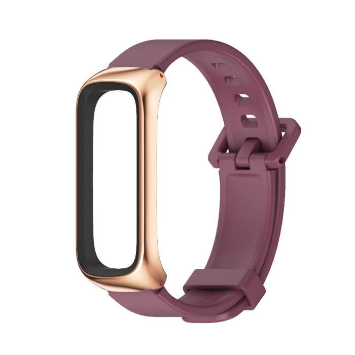 Bracelet de montre en silicone souple 16mm Bracelet de sport de remplacement pour Samsung Galaxy Fit 2 style-Rose Golden 14