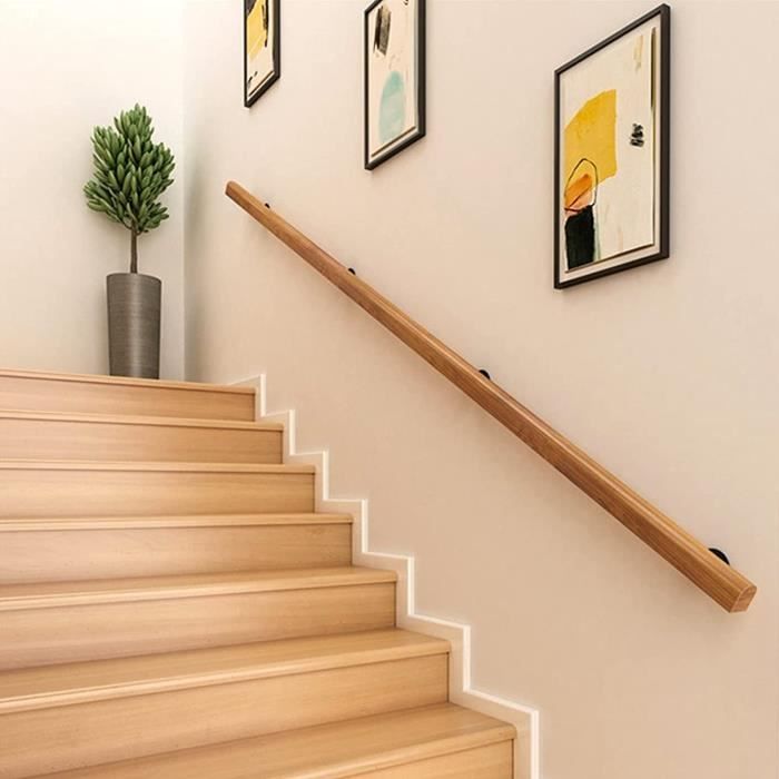 main courante main courante en bois murale 50-600 cm, mains courantes antidérapantes pour escaliers intérieurs, garde-corps d 14