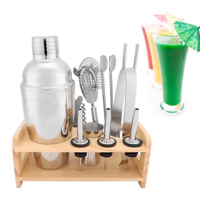 Kit Cocktail Shaker 12 Pièces en Acier Inox Gris HB066