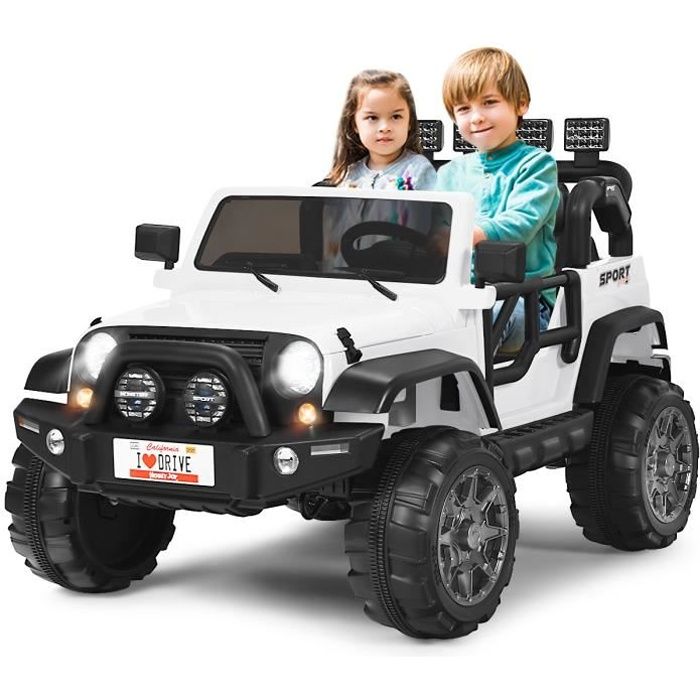 Voiture électrique Enfant 12V Avec Télécommande - 2 Moteurs, 3-6 Km/h, 30 Kg Max, Lumières LED, Musique - Pour 3 Ans Et Plus