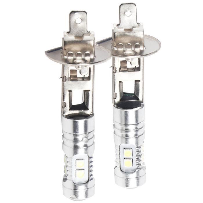 Dilwe Ampoules pour Phares 2x H1 6000K Super Blanc 100W LED Kit d'ampoules de Phare Feu de Brouillard de Voiture