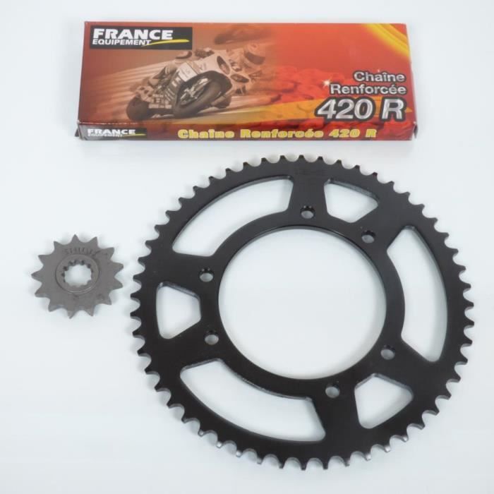 Kit chaîne France Equipement 13x52 moto Peugeot 50 XP6 Top Road 2006 à 2009