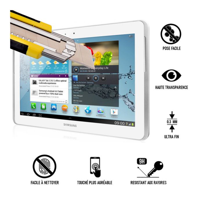 Film de protection pour Samsung Galaxy Tab 2 (10.1) (Verre trempé) (P5100, P5110)