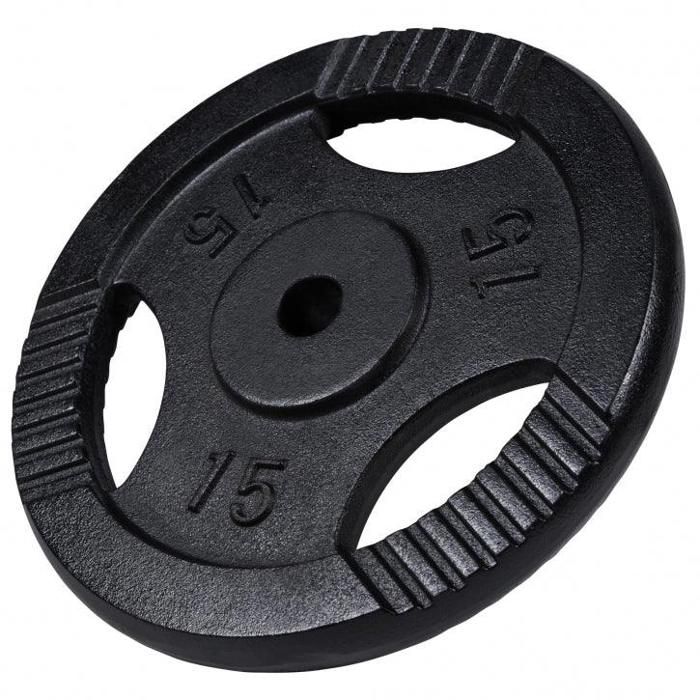 Poids disques en fonte - 31 mm - Noir - 15kg