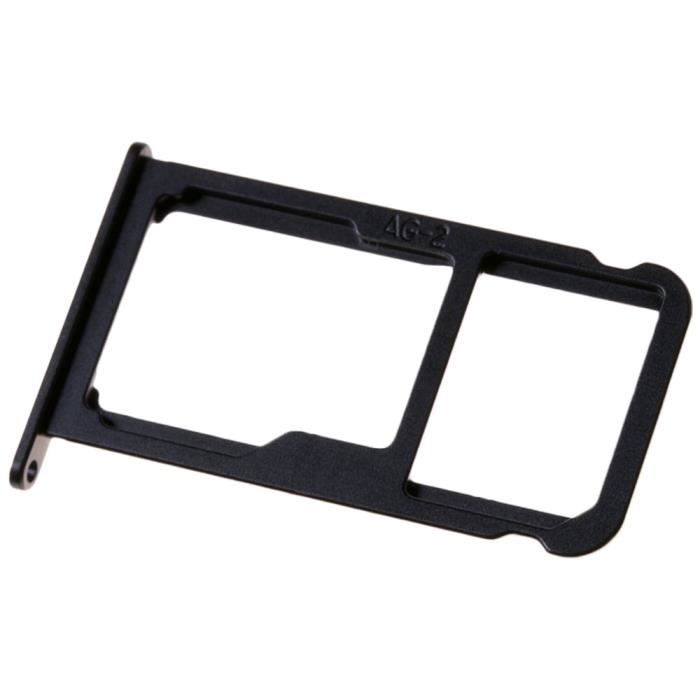 Huawei P10 (VTR-L09, VTR-L29) Tiroir Carte SIM et Support Micro-SD, Piece de Remplacement Original, Noir