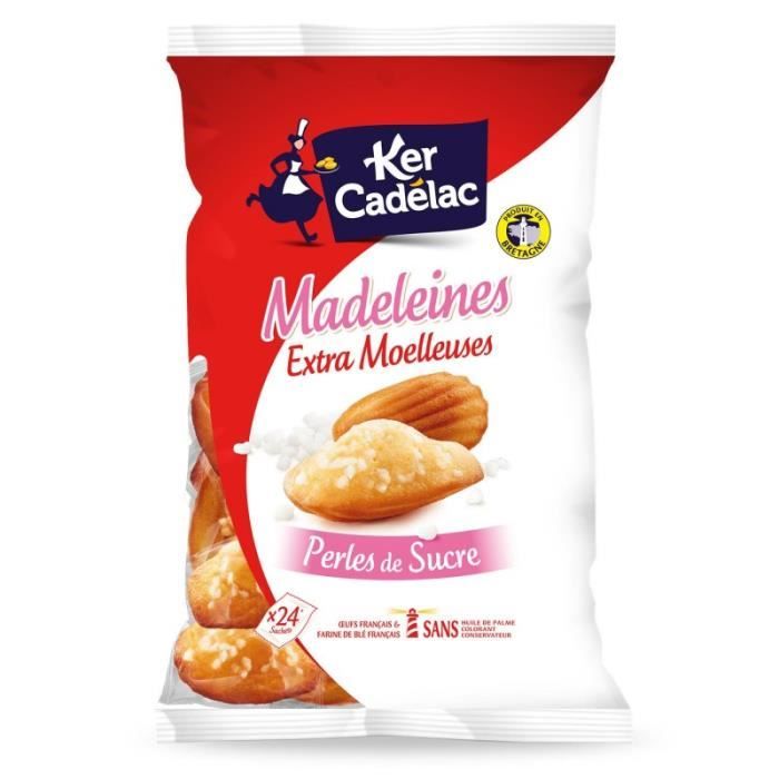 KER CADELAC - Madeleines Extra Moelleuses Perles De Sucre 600G - Lot De 3