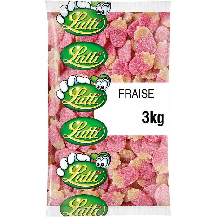 LUTTI Bonbons acidulés Fraises sucrées - 3 kg