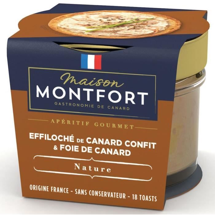 MAISON MONTFORT Effiloché de canard confit au Foie de canard - 90 g