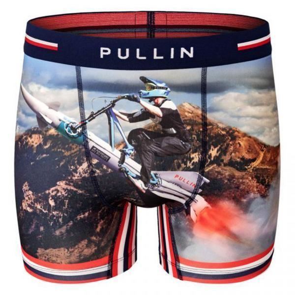 PULL IN Boxer Long Homme Microfibre SUPERSONIC Bleu Rouge
