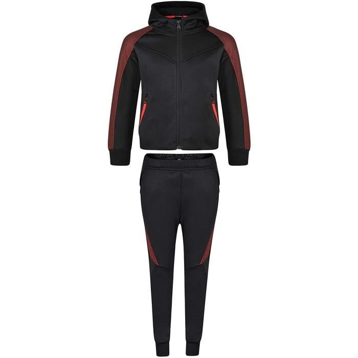 LotMart Enfants Rayé Inserts Survêtement Pull Bas En Noir 11-12 Ans