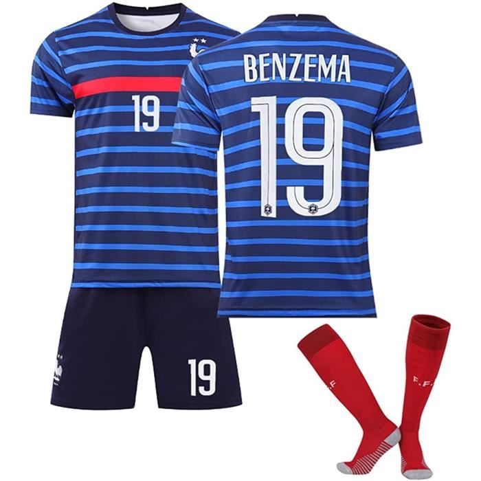 Garçon Ensemble de T-Shirt et Short de Football Enfant France 2 Étoiles Equipe de France de Football Shirt FFF Enfant Garçon