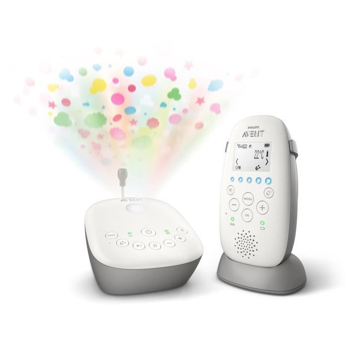 PHILIPS AVENT SCD733/00 - Ecoute bébé connecté - Connexion sécurisée & privée - Jusqu’à 18h d'autonomie - Projecteur d'étoiles