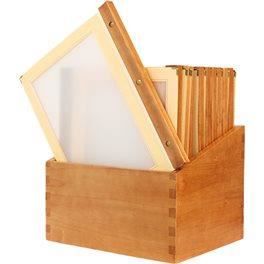 20 protège menus bois A4 beiges + boîte
