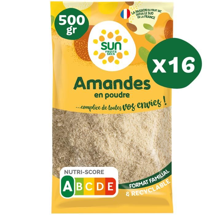 Poudre d'amande en sachet de 500g x16 Sun