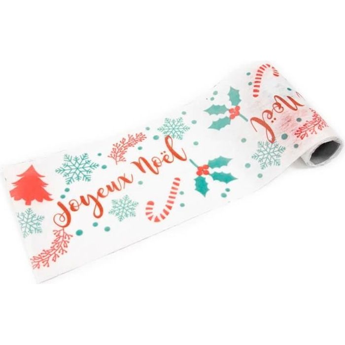 Chemin de table Joyeux Noël 15cm x 5m (x1) REF/RU366