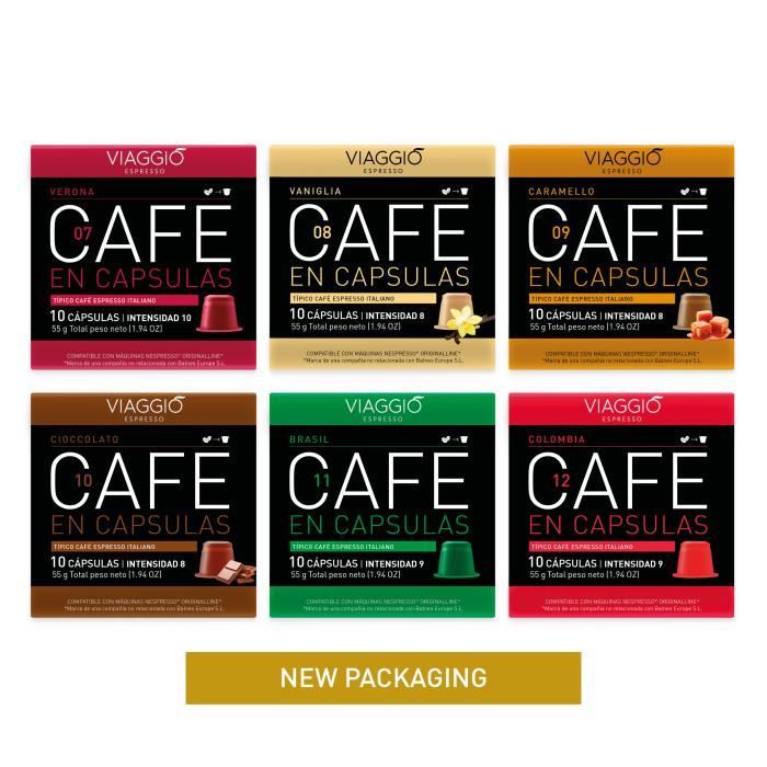 VIAGGIO ESPRESSO - 60 capsules de café compatibles avec Nespresso - SÉLECTION SPÉCIALE