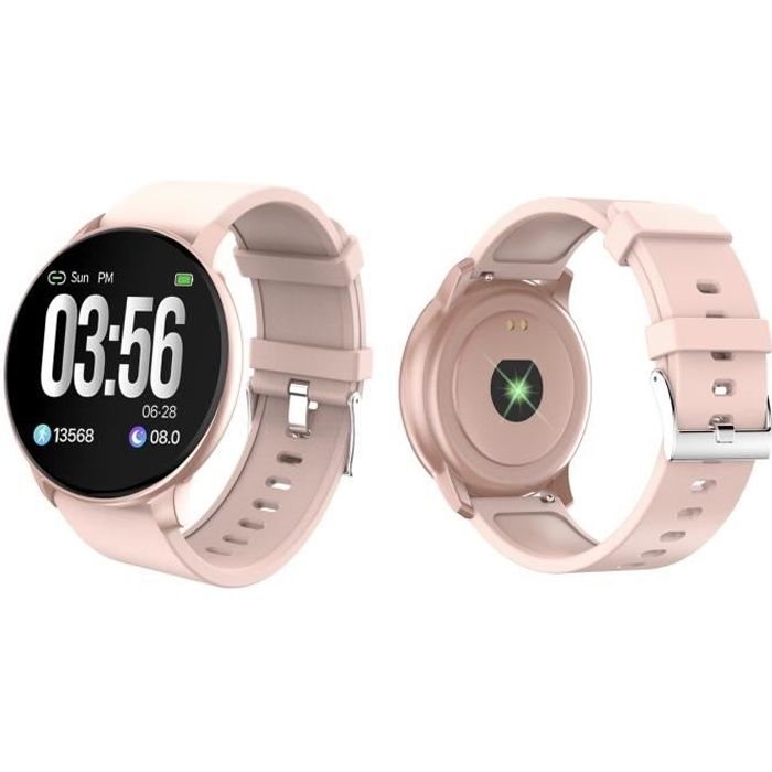 SF+ Montre connectée - Smartwatch élégante - Multisports - Cardio - Bluetooth - Waterproof - Rose Gold