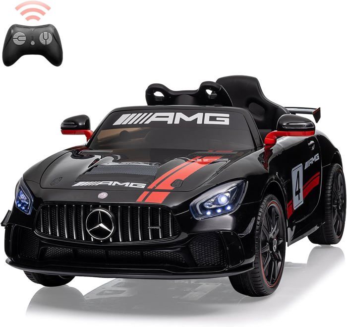 Voiture électrique pour enfants Mercedes Benz EQA, 12V, 3-8 ans, 3-8 km/h, 2 moteurs, télécommande, suspension, klaxon, phares, lumières, rouge