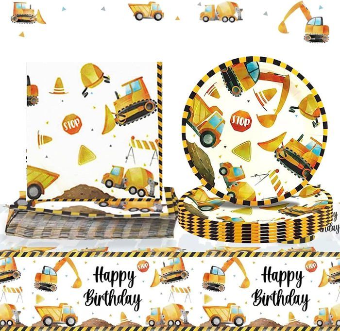 Ensemble Vaisselle Fête Anniversaire - Assiettes, Serviettes, Nappe Rose Et Vert