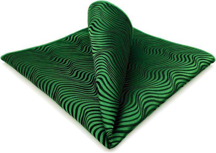 S&W SHLAX&WING Pochettes De Costume à Rayures Pour Homme Kelly Green à Rayures Bleues Cadeau