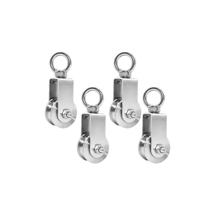 4 Poulies Plastique MroMax 150mm | Trou Montage 8x25mm | Pour Chariots, Fauteuils, Poubelles