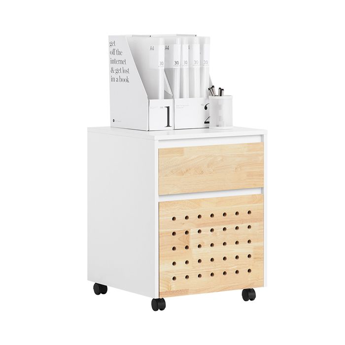 SoBuy ASK06-WN Caisson de Bureau à Roulettes Organiseur Bureau Meuble de Rangement Bureau Caisson de Rangement Bureau avec Tiroir