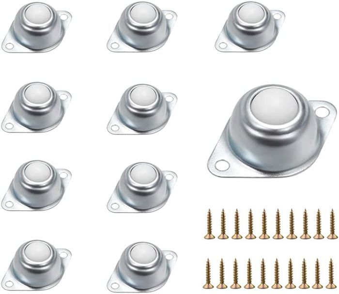 Kit De 16 Roulettes Adhésives à Billes - Pour Meubles, Silencieuses, Charge Jusqu'à 80 Livres - Facile à Coller