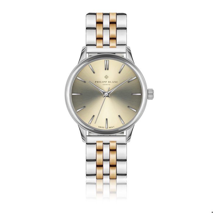 Montre femme Philipp Blanc Lugano - Rose - 18x18 mm