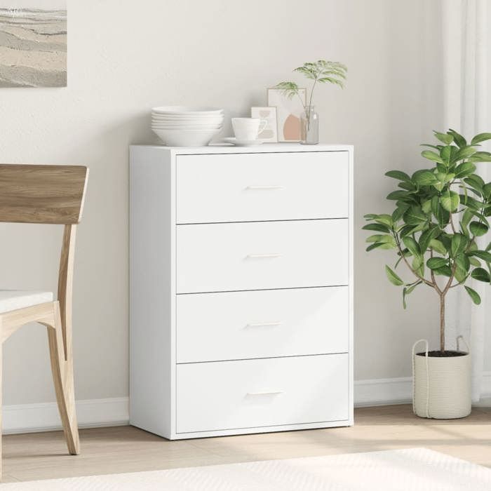 (SOLDE dété) Placard/Buffet bas - Décor salon - blanc 60 x 31 x 84 cm bois dingénierie *aspect pratique6174609