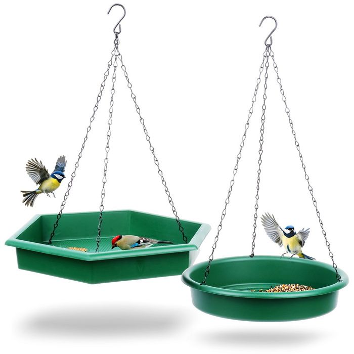 Mangeoire pour oiseaux avec abreuvoir - PROGARDEN - 2 en 1 - 32x28 cm - Diamètre abreuvoir 25 cm - Plastique durable