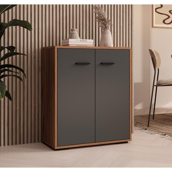 Buffet Bas - DESIGN AMEUBLEMENT - Lander L2 - 2 Portes - Mélamine - Multicolore