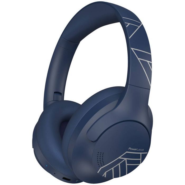 Casque sans fil - POWERLOCUS - P3 - Bluetooth - Autonomie 50h - Supra-auriculaire - Bleu marine/argent