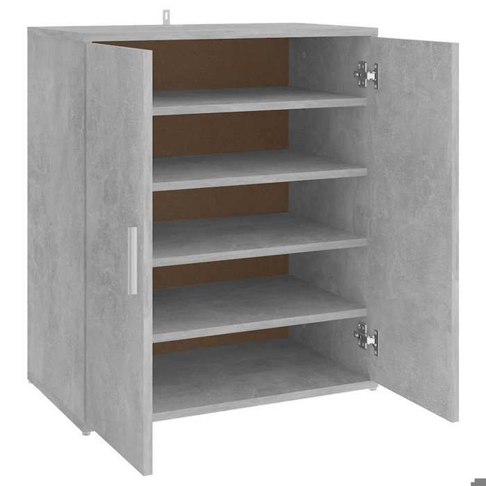 CLARENCE® Meuble à chaussures - pour couloir et salon - Gris béton 60x35x70 cm Bois d’ingénierie LL559