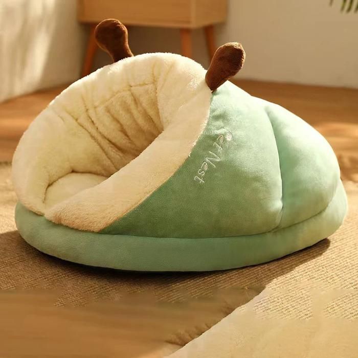 Meilleurs prix pour Chaud petit chien chenil lit respirant chien maison mignon pantoufles en forme de lit pour chien chat sac de 40x30x25 cmGreen